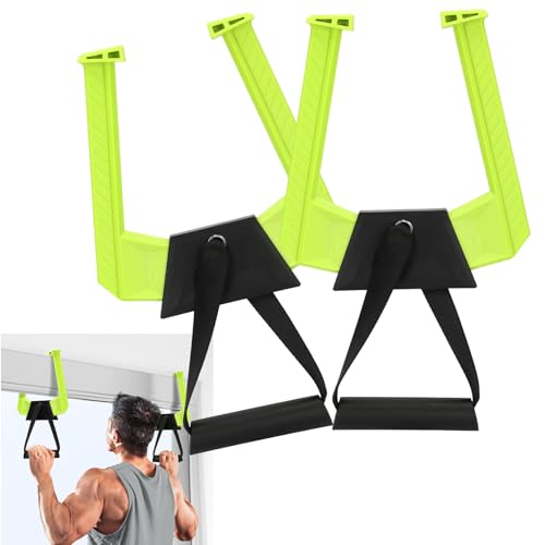 Portable Pull Up Bar for Doorway,Travel Pull Up Bar,Adjustable Home Gym Equipment,Dual Handle Design for Pull-Ups,Maximum Load Capacity of 330lb, No Screws Installation - color: green+black