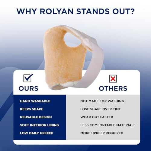 Rolyan Palm Protector for Left Hand, Finger Contracture Guard, Cushion | Cushioned palm protector helps prevent finger contracture and keeps the hand comfortably supported - size: Standard Glove, style: Left Hand