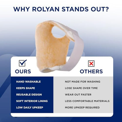 Rolyan Palm Protector for Left Hand, Finger Contracture Guard, Cushion | Cushioned palm protector helps prevent finger contracture and keeps the hand comfortably supported - size: Standard Glove, style: Left Hand
