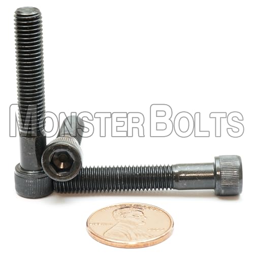 MonsterBolts - 1/4"-28 x 1-1/2" Socket Head Screws, ASTM A574, Alloy Steel, Black Oxide, Partial Thread, 10 Pack - size: 1.5 In. (1-1/2") PT