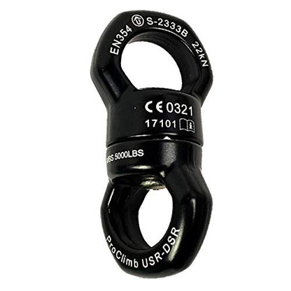22kN Micro Rotator Climbing Rope Swivel Device Spinner 6700lb Breaking Strength for Rock Climbing Arborist Backyard Swing Aerial Dance Dog Leash Connector CE Certified
