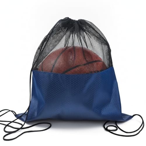 Oxford Cloth Drawstring Bag for Shoes and Essentials, Durable Gym Sack with Secure Closure, 13 x 3.3 Inches - color: Navy