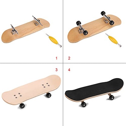 1Pc Maple Wooden Alloy Fingerboard Finger Skateboard Box with Reduce Pressure Kids - color: Black