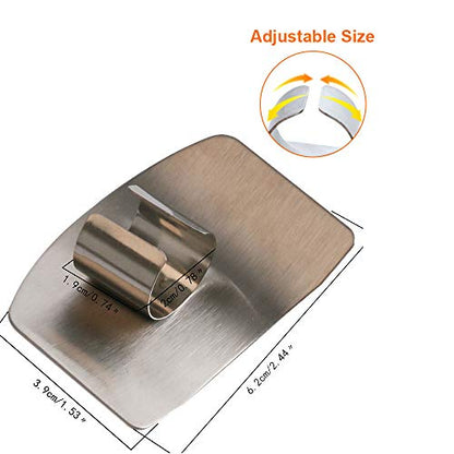 304Stainless Steel Finger Guards, New Finger Hand Protector for Cutting Food, 3 Packs, when Cutting, Slicing, Dicing, Chopping Vegatables, Kitchen Tool Knife Shields Guards Avoid Hurting - color: Silver