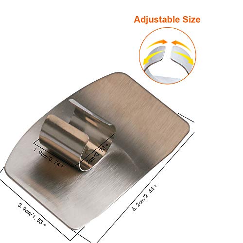 4 Pcs Kitchen Tool Kitchen Finger Hand Guard Avoid Knife Hurting,Stainless Steel 304 Finger Guard Cutting Knife Protector - color: Silver 4