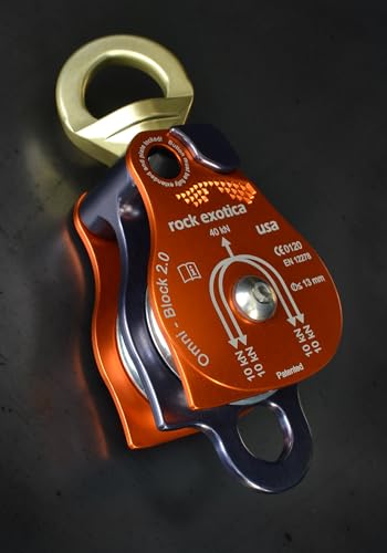 Rock Exotica Omni-Block Swivel Pulley – High-Strength Swivel Pulley with Sideplate Access for Rigging – Made in The USA - style: 2.0" Double