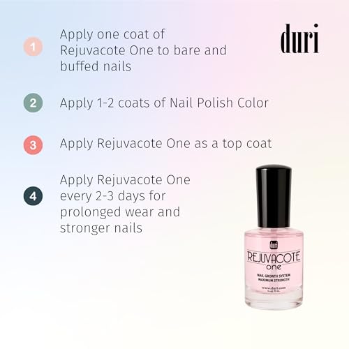 Duri Rejuvacote 1 Nail Growth System + 791 Berry Margarita Neon Purple Nail Polish Bundle - Nail Strengthener & Bold Semi-Matte Color Duo, Summer Manicure Set, 0.45 Fl Oz Each - color: Berry Margarita + Rejuvacote 1 (Pack of 2)