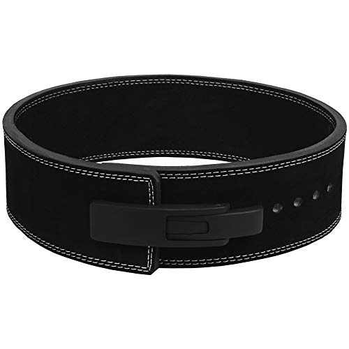 DEFY Weightlifting Lever Belt – 4” Wide Powerlifting Strongman Gym Belt for Men & Women – 10MM Lever Belt for Lower Back Support, Workout, Deadlift & IPF Bodybuilding - color: Black Embossed, size: X-Large