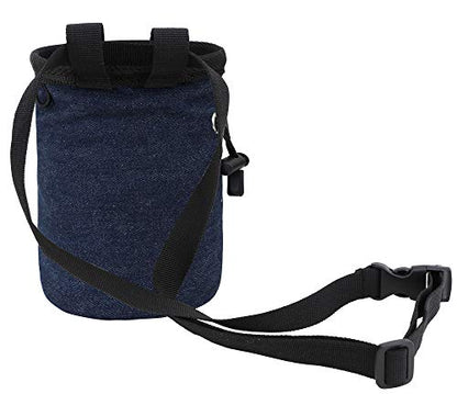 AMC Rock Climbing Panda Design Chalk Bag with Adjustable Belt - color: 7558_Denim Blue