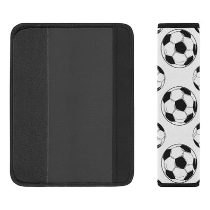 2PCS Soccer Black and White Soccer Ball Car Seat Belt Pad Breathable Shoulder Protector for Girls and Boys, Most Cars, Anti-Slip Pad - color: Pattern 595