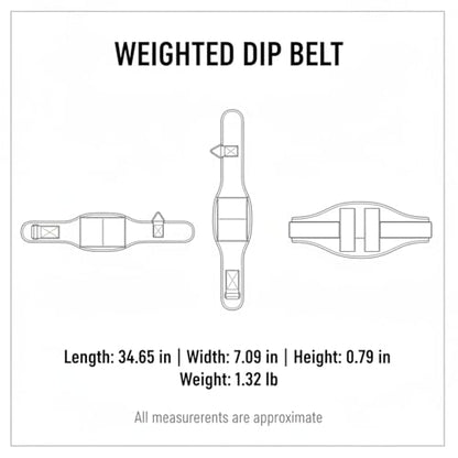 Weighted Dip Belt with Iron Chain - Breathable Nylon Weight Lifting Belt for Pull Ups, Dips & Calisthenics