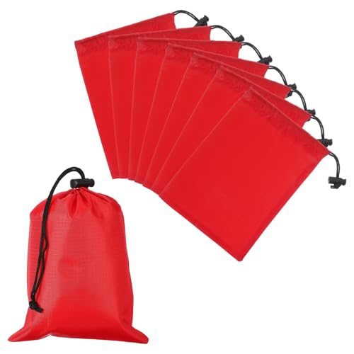 Drawstring Bag with Toggle, Stuff Sack String Waterproof Travel Storage Bags Cinch Stuff Pouch -Fitting for Office - color: Red, size: 6" X 8"