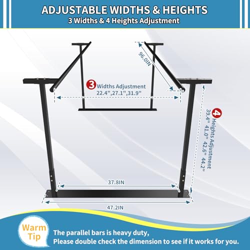 Physical therapy parallel bars, Walking assist bar for rehab & walking balance issues, Adjustable height & width (8FT) - size: 8FT