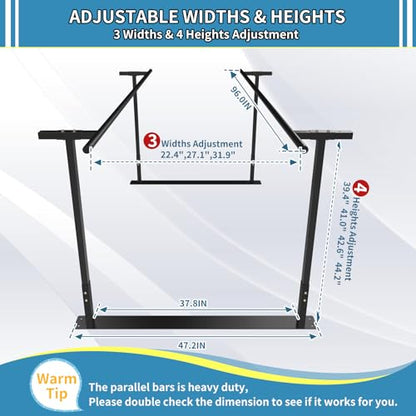 Physical therapy parallel bars, Walking assist bar for rehab & walking balance issues, Adjustable height & width (8FT) - size: 8FT