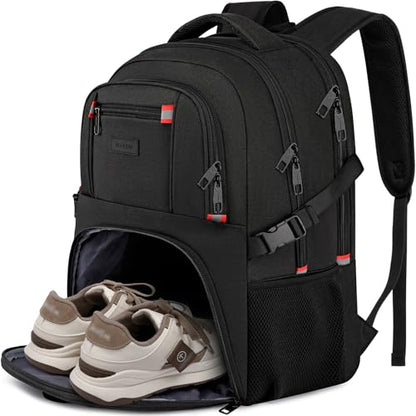 ZUBOND Backpack with Shoe Compartment for Men and Women, 17.3 Inch Laptop Travle Backpack, Daypack Gym, Sports, Camping, Hiking