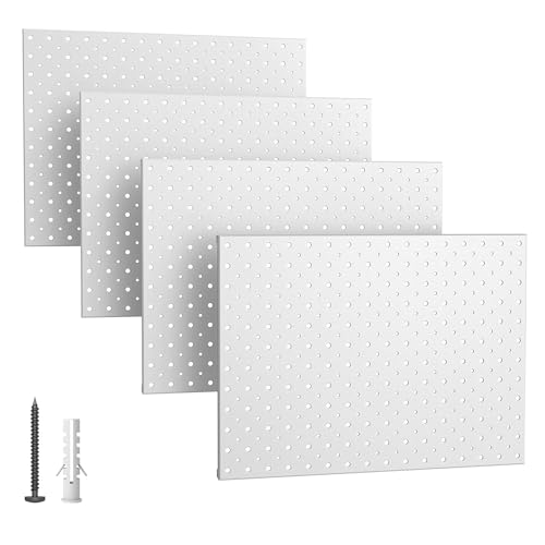 EVERHANGER Metal Pegboard Panels, Heavy Duty Pegboard Wall Organizer, Garage Wall Panels, Tool Storage Organization, 12"X16", 2pcs, Gray - color: Gray, size: 4pack 12"X16"