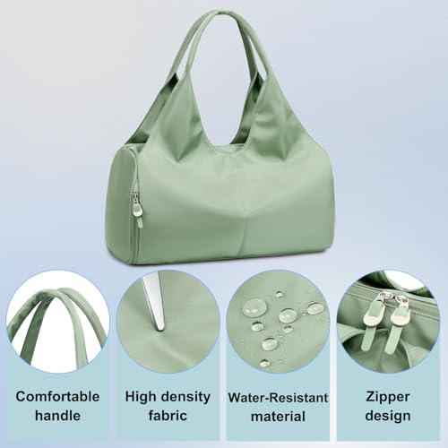 Forestfish Yoga Gym Bag For Women With Shoes Compartment & Wet Dry Storage Pockets Lightweight Duffel Bag, Green - color: Green