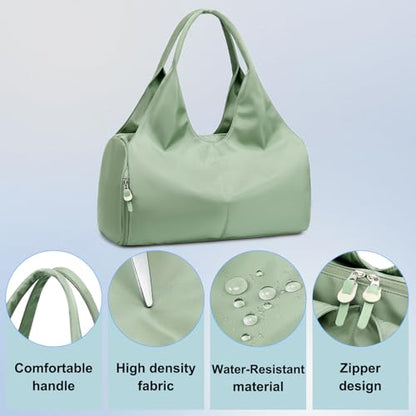 Forestfish Yoga Gym Bag For Women With Shoes Compartment & Wet Dry Storage Pockets Lightweight Duffel Bag, Green - color: Green