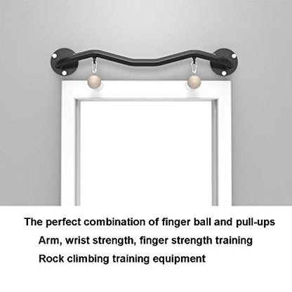 Pull-Up Bars Wall-Mounted Horizontal Bar, Home Pull-Up Wrist Strength Training Finger Grip Ball, Rock Climbing Equipment, Load 200Kg, Black/Silver