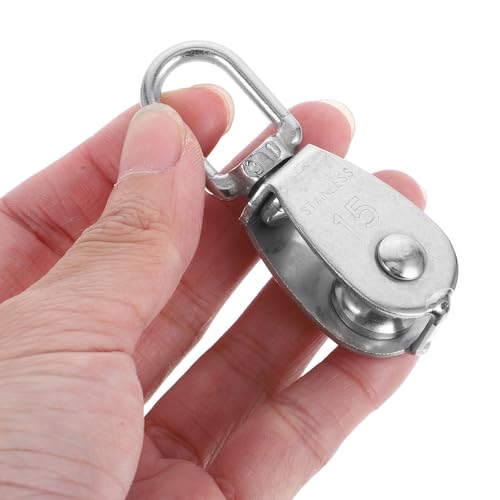 6pcs Stainless Steel Single Bearing Pulley Block for Lifting and Gym Attachments, Heavy Duty Reliability with Silent Roller Design, Minimizing Manual Effort for Outdoor and Indoor