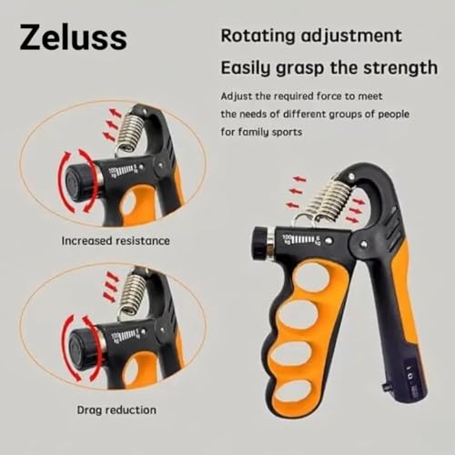 Hand Grip Strengthener with Counter, Adjustable 5-100 kg Resistance, Non-Slip Fitness Grip for Exercise Training