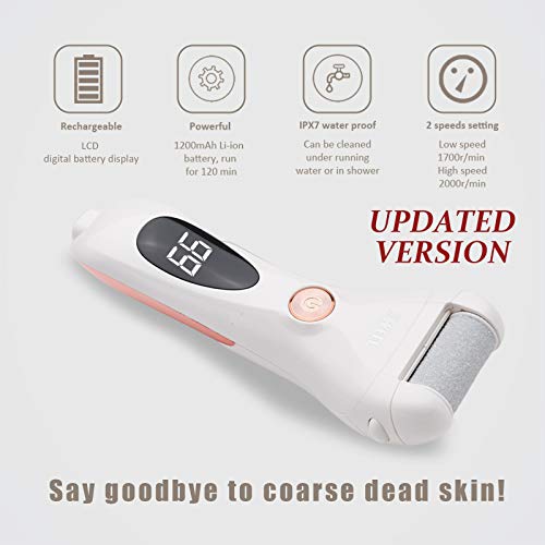 Callus Remover for Feet Shaver Rechargeable Electric Foot File Pedicure Tools for Feet Professional Callous Shaver Waterproof Pedicure kit for Cracked Heels and Dead Skin | Electronic Foot Scrubber Pedicure Tools, Waterproof Pedicure kit for Cracked Heels