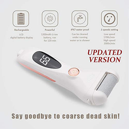 Callus Remover for Feet Shaver Rechargeable Electric Foot File Pedicure Tools for Feet Professional Callous Shaver Waterproof Pedicure kit for Cracked Heels and Dead Skin | Electronic Foot Scrubber Pedicure Tools, Waterproof Pedicure kit for Cracked Heels