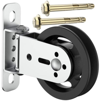 CNQLIS Gym Pulley Blocks,3.46in/90mm Wall Mount Fixed Pulley Wheel Rotation 180 Degree,Heavy Duty Swivel Pulley for LAT Pulley System,for Gym Pulley System, Gym Equipment, DIY Home Projects - size: 3.46”