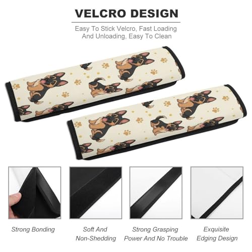 1 Pair Universal Fit Seat Belt Cover for Elderly Support, Most Cars, German Shepherd Art Seat Belt Cushion, Neck and Shoulder Support - color: Pattern 950