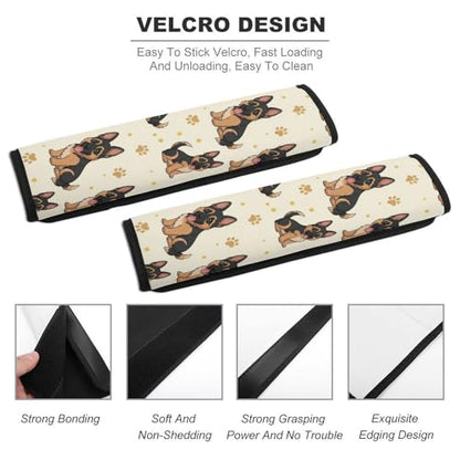 1 Pair Universal Fit Seat Belt Cover for Elderly Support, Most Cars, German Shepherd Art Seat Belt Cushion, Neck and Shoulder Support - color: Pattern 950