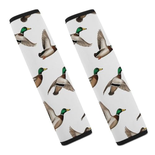 2PCS Cute Mallard Ducks Seat Belt Cover Soft Padded Neck Strap Covers for Kids, All Vehicles, Comfortable Driving - color: Pattern 407