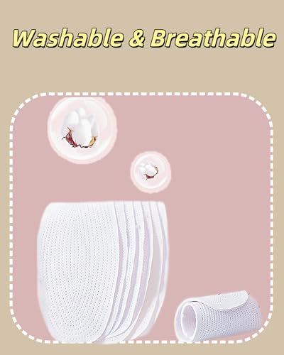 Shoe Insoles for Women and Men, 4 Pairs Cotton Thick Non Slip Pads, Breathable Washable & Comfort Insoles for Work Shoes (White, 9 Women / 8 Men) - size: 9 Women / 8 Men