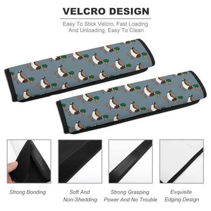 Breathable Car Seat Belt Pad for Girls and Boys, Stroller Pushchair High Chair, 2PCS Mallard Duck Print Shoulder Harness Cover Easy Install (No Tool) - color: Pattern 1016