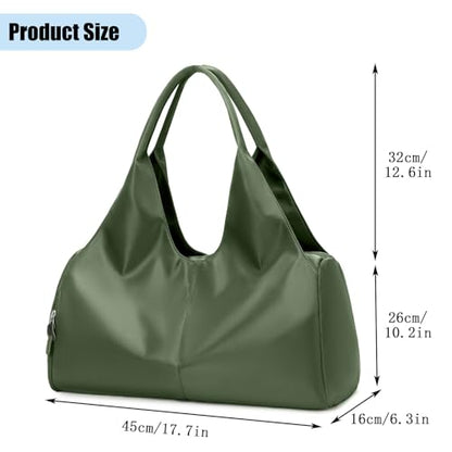 forestfish Yoga Gym Bag for Women with Shoes Compartment & Wet Dry Storage Pockets Lightweight Duffel Bag, Army Green - color: Army Green