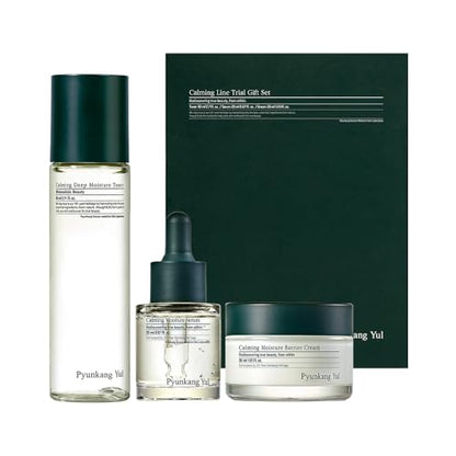 Pyunkang Yul PKY Calming Trial Gift Set, Exfoliating Toner, Soothing Serum, and Facial Skin Hydrating Cream, Vegan, Korean Skincare (3-item set) - color: Calming line(Trial)
