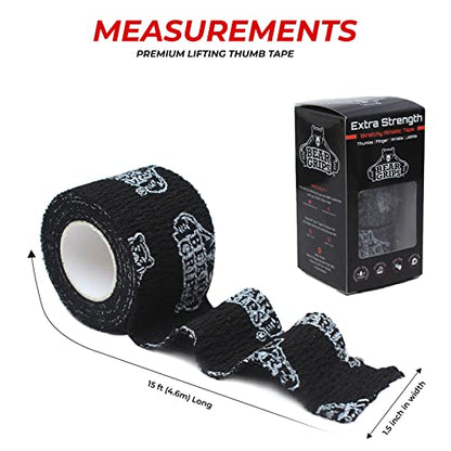 Bear Grips Weightlifting Tape | Thumb Tape, Athletic Wrist Tape, Finger Tape | Weight Lifting Tape, Sport Tape, 3-Pack | Tactical Tape, Stretchy Hand Tape, Gym Tape, WOD Tape, Hook Grip Tape, Workout - color: BG Black
