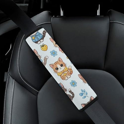 2 Pack Kitten Cats Seat Belt Cover Universal Fit Shoulder Harness Cover for Girls and Boys, Car Seats Pushchair Strollers High Chair Pushchair - color: Pattern 911