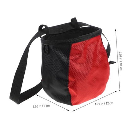 Kichvoe Climbing Chalk Bag Waist Pouch Non-Slip Large Capacity Powder Storage Bag for Outdoor Bouldering and Fitness Training with Drawstring Closure, Red Black