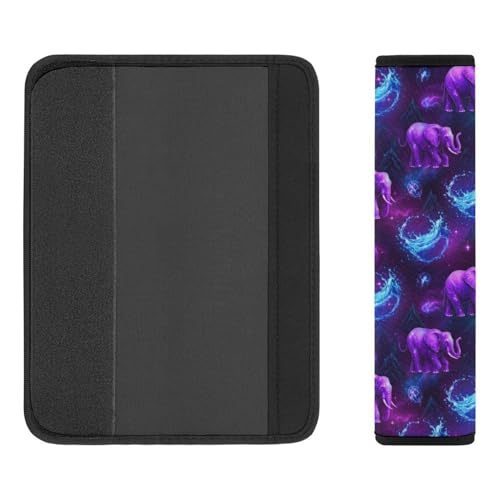 Universal Fit Elephant Purple Print Seat Belt Shoulder Pad for Adult Use, Most Cars, 1 Pair Harness Pads Strap Anti-Slip Pad - color: Pattern 1187