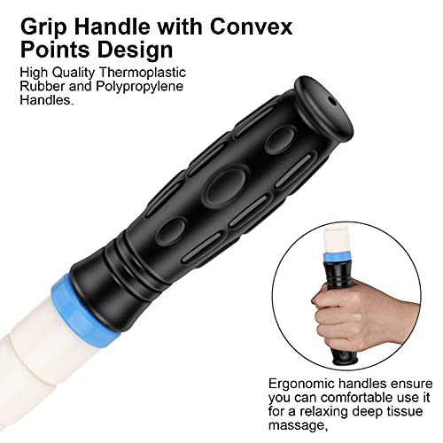 iGreely Premium Muscle Roller the Ultimate Massage Roller Stick 17 Inches Recommended By Physical Therapists Promotes Recovery Fast Relief for Cramps Soreness Tight Muscles-White - color: White