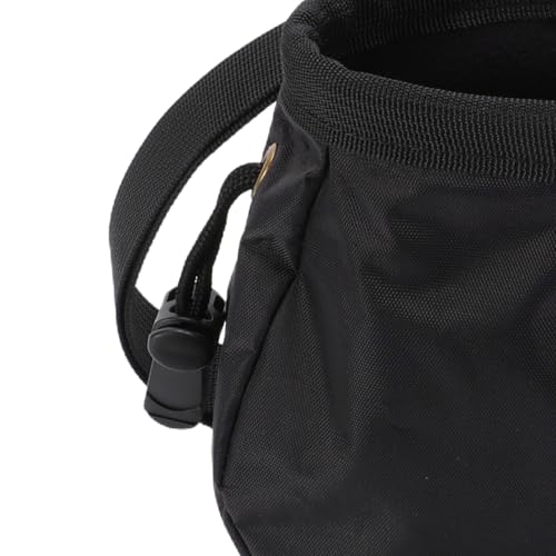 Pomya Large Capacity Chalk Bag for Rock Climbing | Oxford Cloth with Fleece Lining, Drawstring Closure Gym Pouch for Bouldering and Weightlifting, Black