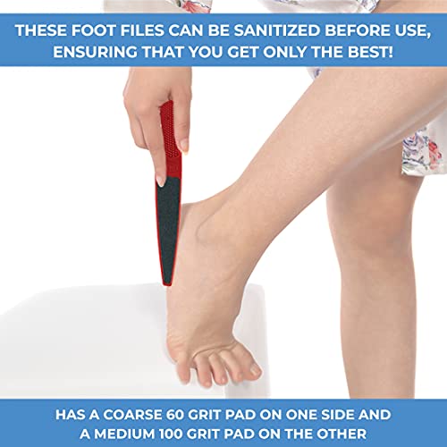 ForPro Professional Collection Red Panda Foot File, 60/100 Grit, Double-Sided Pedicure File for Feet and Heels, 10.5” L - size: 1 Count (Pack of 1)