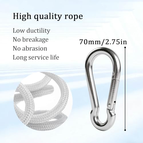 Double Snatch Block and Tackle Pulley System – 32 Ft x 1/4'' Rope and Hook,Cable Pulley for Garage,Attic,Kayak,Bicycle, 150LB Lifting