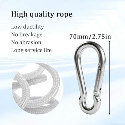 Double Snatch Block and Tackle Pulley System – 32 Ft x 1/4'' Rope and Hook,Cable Pulley for Garage,Attic,Kayak,Bicycle, 150LB Lifting