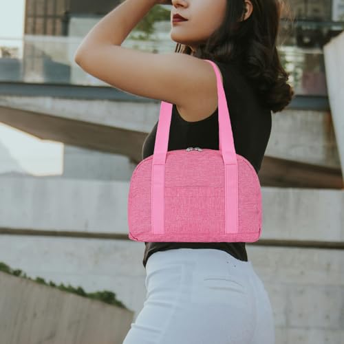 Mini Gym Bag for Women Girls, 12 inch Small Gym Tote, Lightweight Small Carry On Duffle Bag for Travel Sports - color: Rose