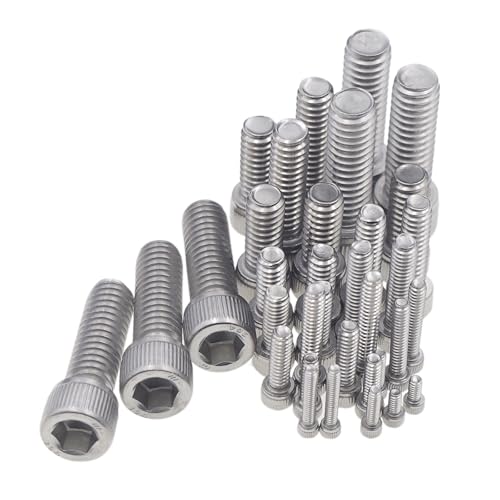 #2-56 to 5/16"-18 UNC Stainless Steel Knurled Socket Cap Screw Kit | 14 Sizes, #2-56 #4-40 #6-32 #8-32 #10-24 1/4"-20 5/16"-18 UNC 304 SS Hex Drive Full Thread Cap Screws Assortment w/ Box