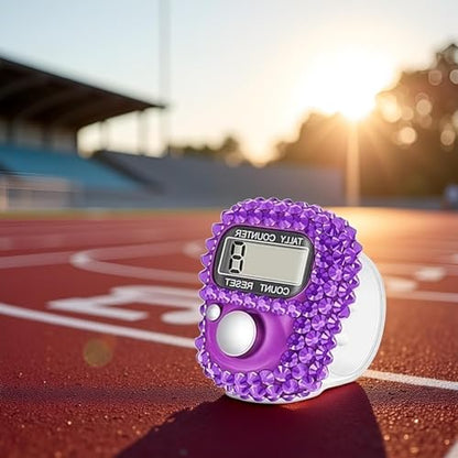 Electronic Tally Counter with Display, Resettable Portable Electronic Finger Counter for Golf, Track and Field, Lap Counting - color: Purple