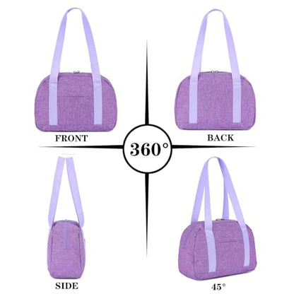 Mini Gym Bag for Women Girls, 12 inch Small Gym Tote, Lightweight Small Carry On Duffle Bag for Travel Sports - color: Light Purple