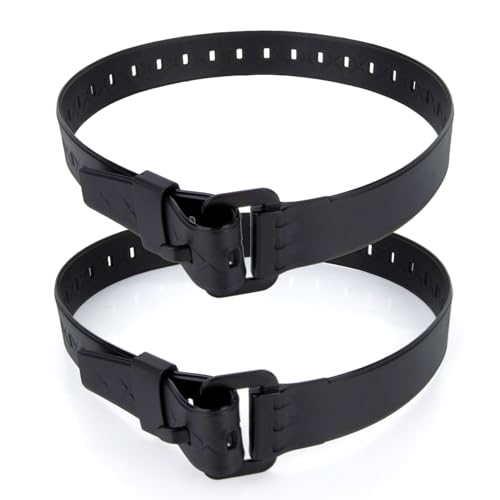 PSLER 2 Pack 22 Inch Industrial TPU Tie Down Straps with Aluminum Buckle | Elastic TPU material, reusable ladder strap for ski, luggage & equipment securing, 50LBS capacity, stable for outdoor use