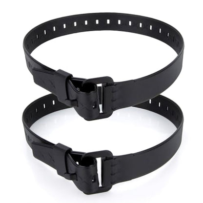 PSLER 2 Pack 22 Inch Industrial TPU Tie Down Straps with Aluminum Buckle | Elastic TPU material, reusable ladder strap for ski, luggage & equipment securing, 50LBS capacity, stable for outdoor use